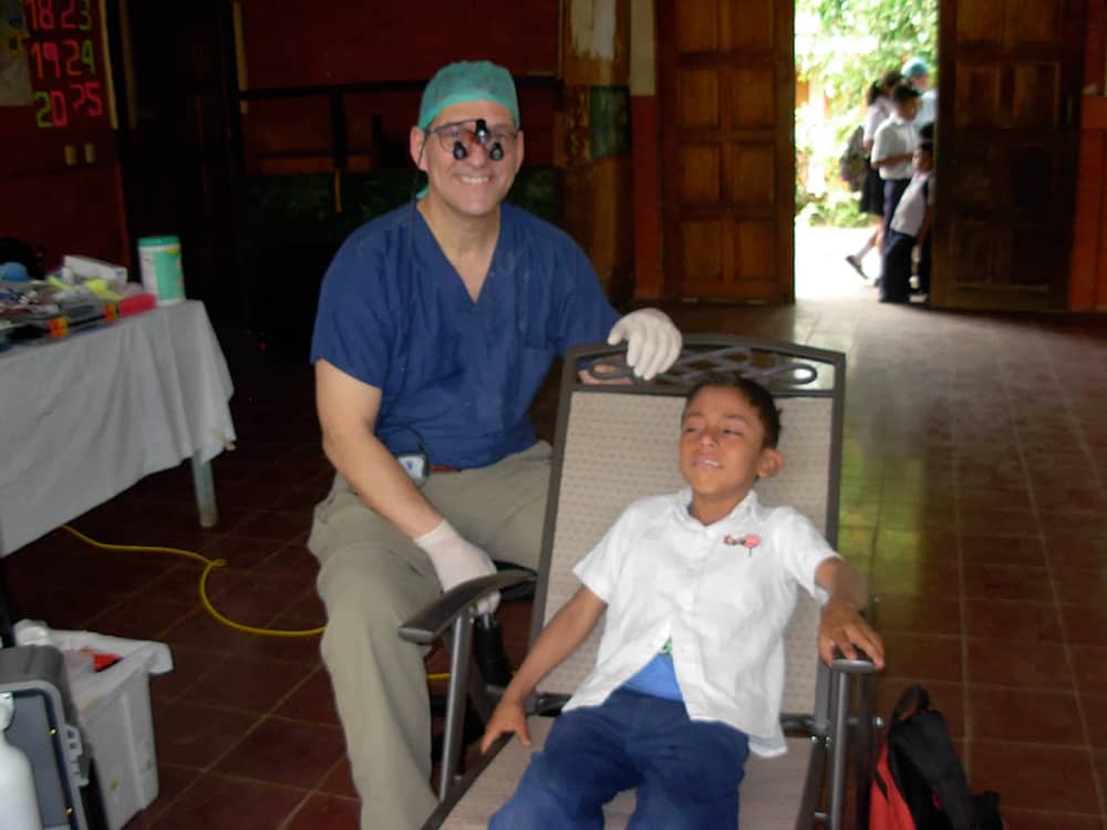 Dr. Phillips on a dental service mission in Nicaragua